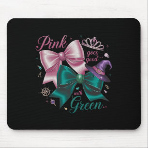 Funny Halloween Witch Pink Goes Good With Green Wo Mouse Mat