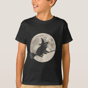Funny Halloween Witch Pug Moon Trick Or Treat Soky T-Shirt