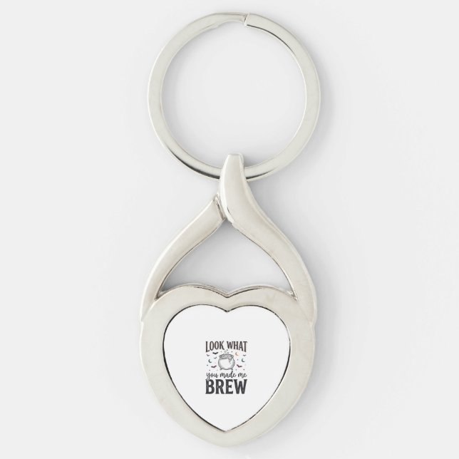 Funny Halloween Witch Quote Look What You Made Me  Key Ring (Front)