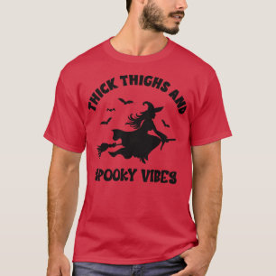 Funny Halloween Witch Silhouette and Spooky Vibes T-Shirt
