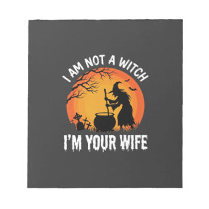 Funny Halloween Witch Wife Cauldron Design Notepad