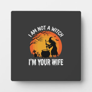 Funny Halloween Witch Wife Cauldron Design Plaque