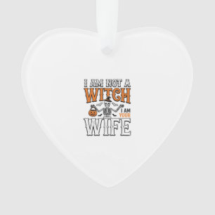 Funny Halloween Witch Wife Skeleton Vintage Shirt Ornament