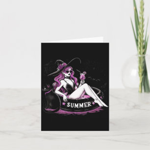 Funny Halloween Witch Witchy Cat Womens Card