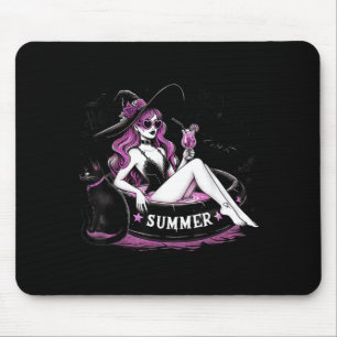 Funny Halloween Witch Witchy Cat Womens Mouse Mat