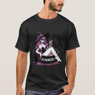 Funny Halloween Witch Witchy Cat Womens T-Shirt