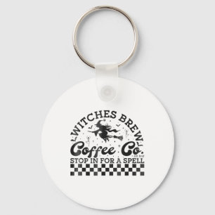 Funny Halloween Witches Brew Coffee Co Stop For A  Key Ring