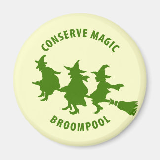Funny Halloween Witches Green Magnet