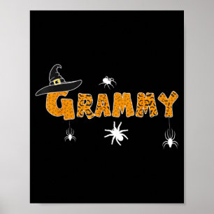 Funny Halloween Witches Hat Boo Shirt Scary Grammy Poster
