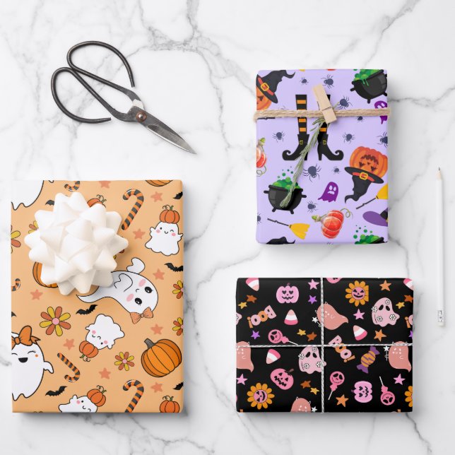 Funny Halloween  Wrapping Paper Sheet (Front)