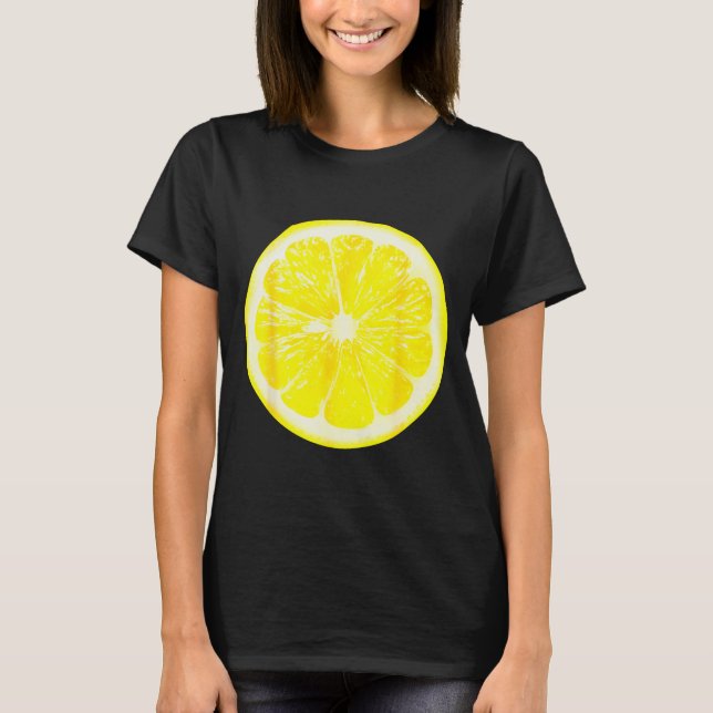 Funny Halloween Yellow Lemon Costume Fruit Costume T-Shirt (Front)