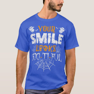 Funny Halloween Your Smile Looks BooTiFul Ghost T-Shirt