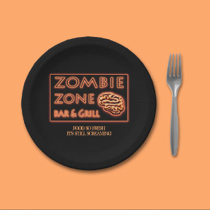 Funny Halloween Zombie Food So Fresh Paper Plate
