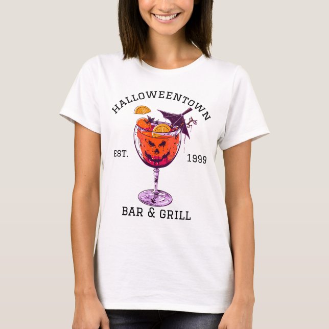 Funny Halloweentown Bar & Grill Boos Chic Costume T-Shirt (Front)