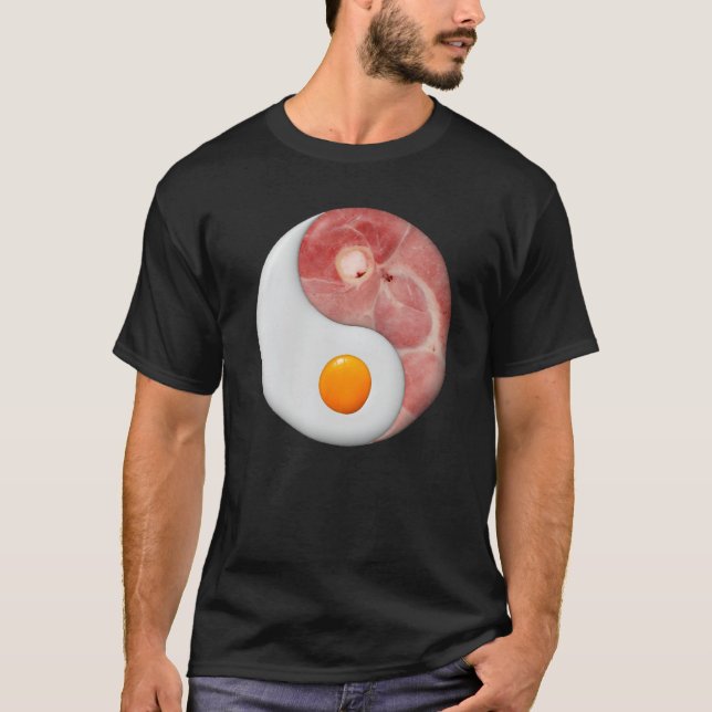 Funny Ham and Eggs Halloween Costume Yin Yang Brea T-Shirt (Front)