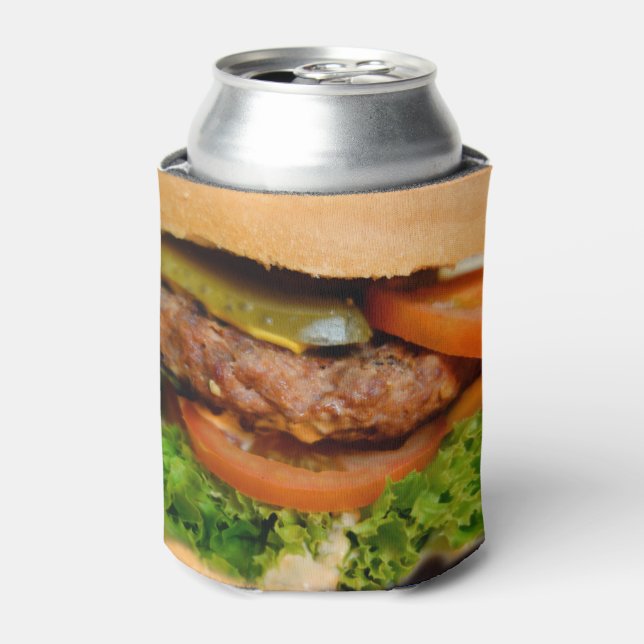 Funny Hamburger Cheeseburger All Over Print Food Can Cooler (Can Front)