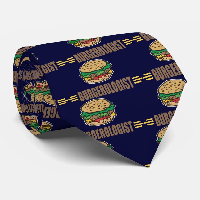 Funny Hamburger Cheeseburger Tie (Rolled)