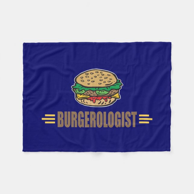 Funny Hamburger Cheeseburger Warm Fleece Blanket (Front (Horizontal))