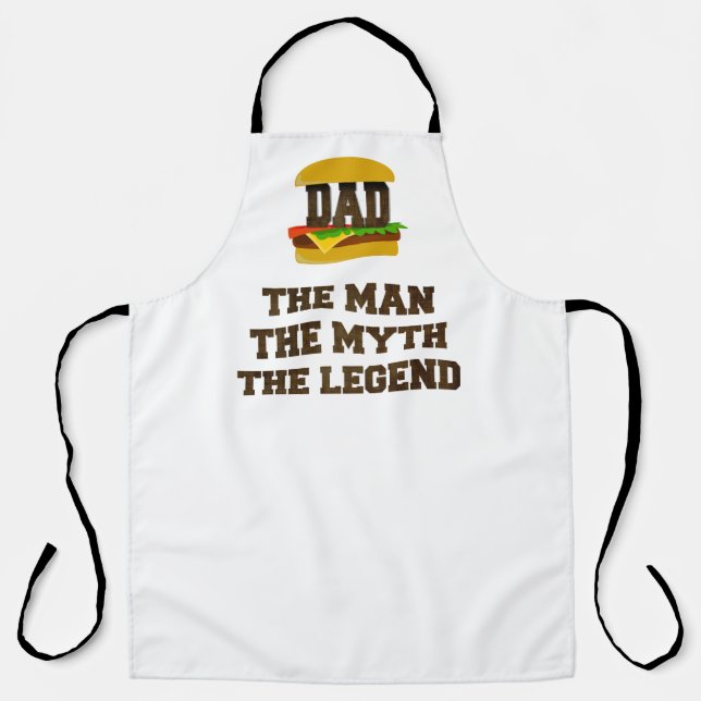 Funny Hamburger Dad The Man The Myth The Legend Apron (Front)