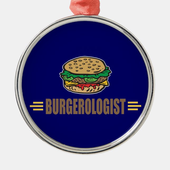 Funny Hamburger Metal Tree Decoration (Front)