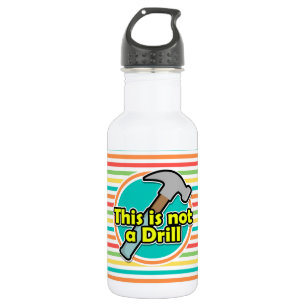 Funny Hammer; Bright Rainbow Stripes 532 Ml Water Bottle