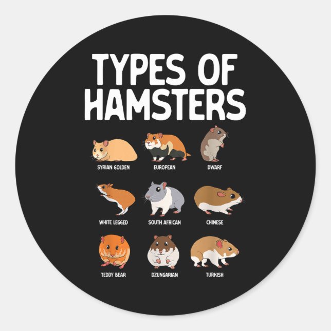 Funny Hamster Art For Men Women Boys Girls Hamster Classic Round Sticker (Front)