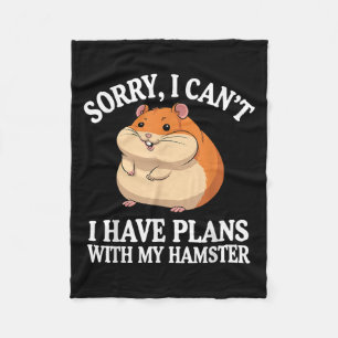 Funny Hamster Art For Men Women Boys Girls Hamster Fleece Blanket