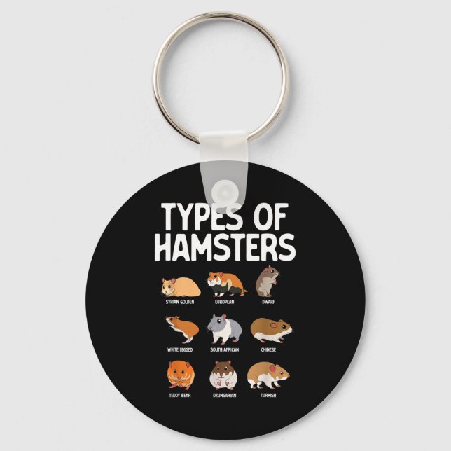 Funny Hamster Art For Men Women Boys Girls Hamster Key Ring (Front)