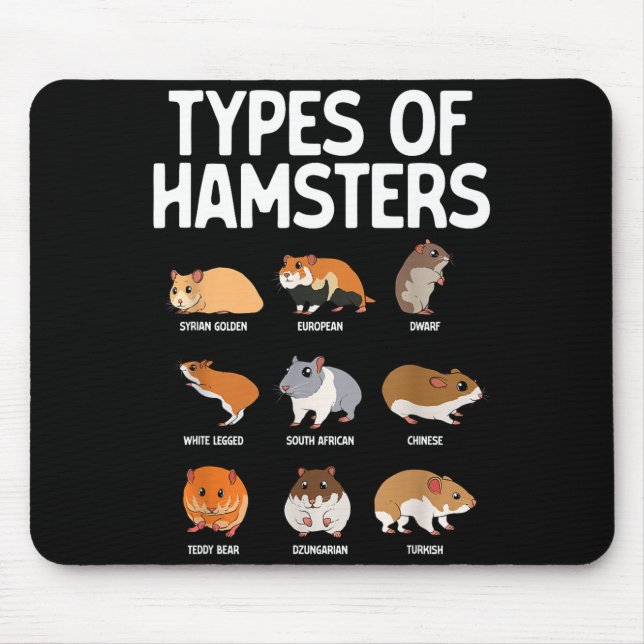 Funny Hamster Art For Men Women Boys Girls Hamster Mouse Mat (Front)