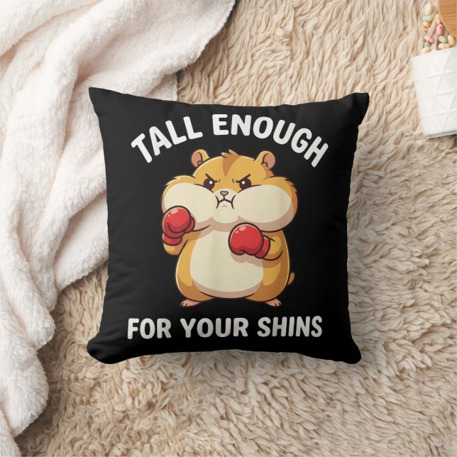 Funny Hamster Boxing Tall Enough for Your Shins  Cushion (Blanket)