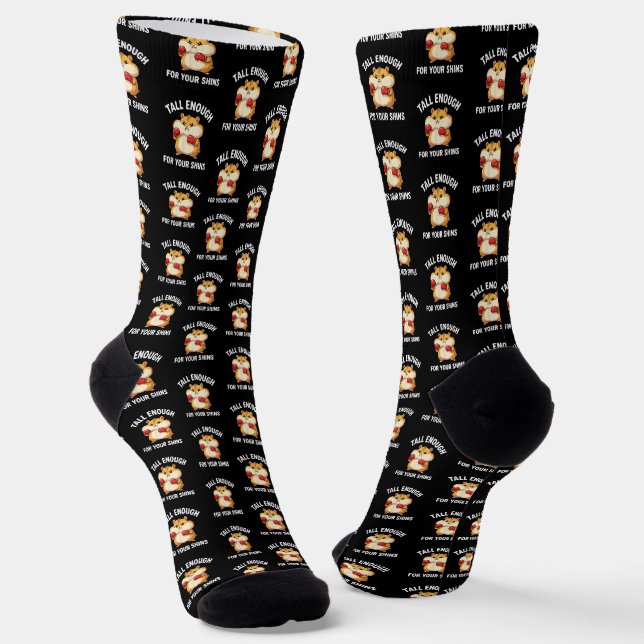 Funny Hamster Boxing Tall Enough for Your Shins  Socks (Angled)