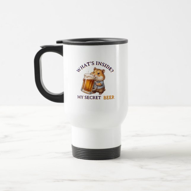 Funny Hamster Drinking Beer - Mug (Left)