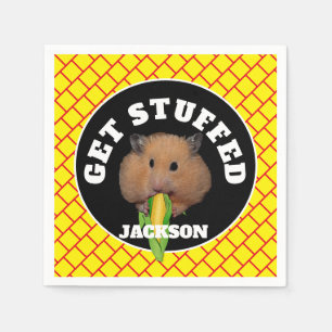 Funny Hamster "Get Stuffed"  Napkin
