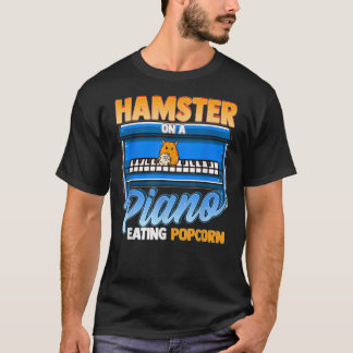 Funny Hamster On A Piano Eating Popcorn T-Shirt