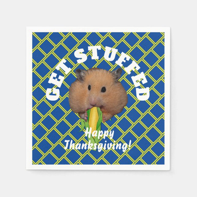 Funny Hamster Thanksgiving  Napkin (Front)