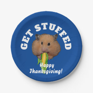 Funny Hamster Thanksgiving Paper Plate