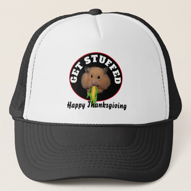 Funny Hamster Thanksgiving  Trucker Hat (Front)