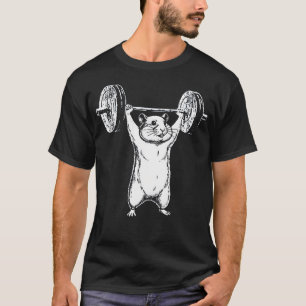 Funny Hamster Weightlifting Gym Workout Animal T-Shirt