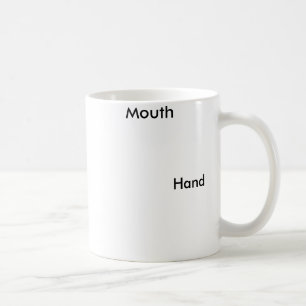 Funny hand and mouth mug