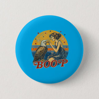 Funny Hand Boop Nose Girl Eagle Funny Patriotic 6 Cm Round Badge