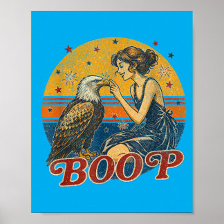 Funny Hand Boop Nose Girl Eagle Funny Patriotic Poster