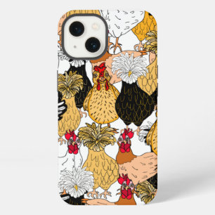 Funny Hand Drawn Cartoon Chickens Case-Mate iPhone 13 Case