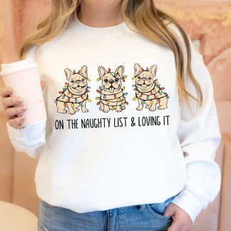 Funny Hand Drawn French Bulldog Christmas Shirt