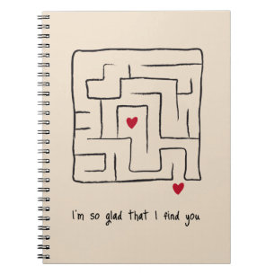 Funny hand drawn Maze Notebook Valentine Gifts