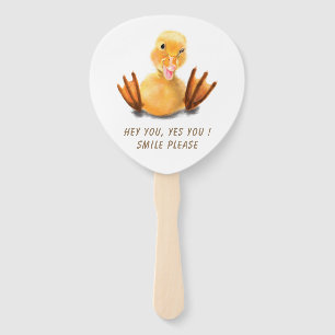 Funny Hand Fan with Happy Yellow Duck - Smile