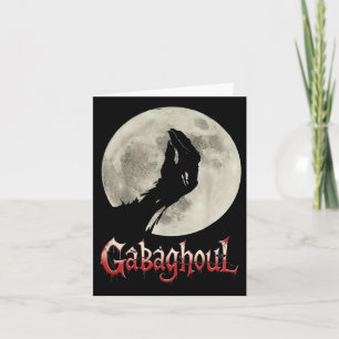 Funny Hand Moon Gabagool Halloween Card