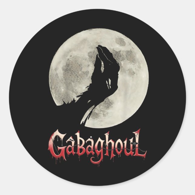 Funny Hand Moon Gabagool Halloween  Classic Round Sticker (Front)