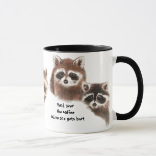 Funny, Hand over the Coffee, Cute Racoon Mug
