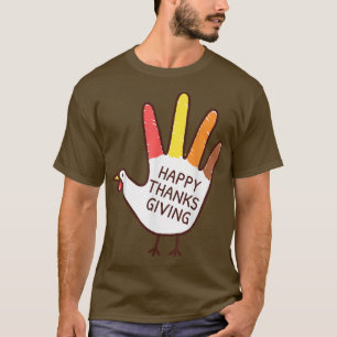 Funny Hand TurkeyKids Outfit Toddler Thanksgiving T-Shirt