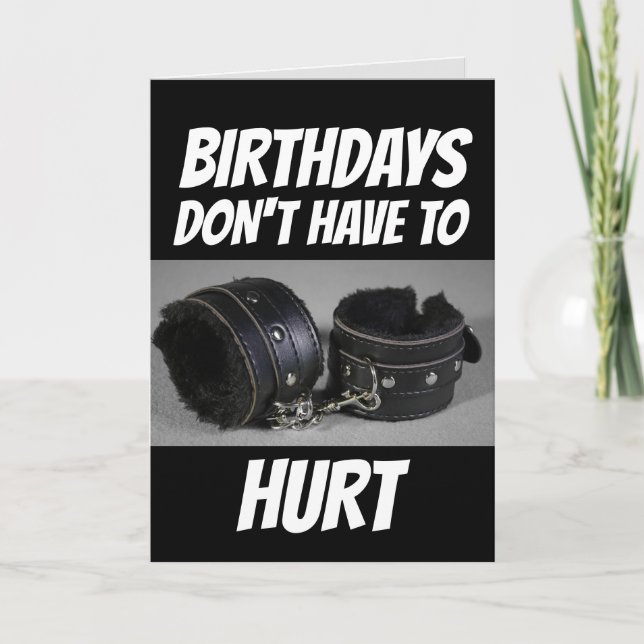 FUNNY HANDCUFFS BIRTHDAY CARD FOR WIFE OR HUSBAND (Front)
